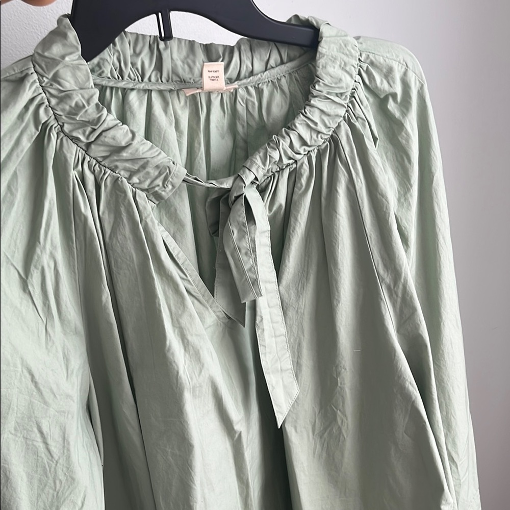 Light Green Ruffled Blouse